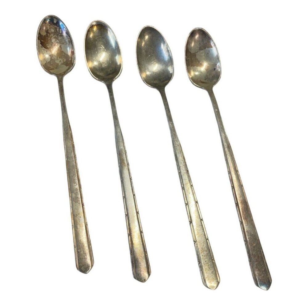 Iced Tea Spoon Remembrance Gorham Silver (Silverplate 1930) Set of 4‎